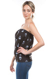 SASKIA TUBE TOP (BLACK SKULL)- VT2924