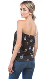 SASKIA TUBE TOP (BLACK SKULL)- VT2924