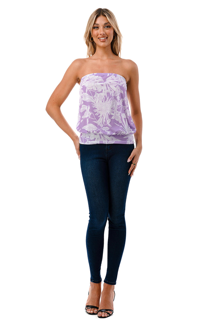 SASKIA TUBE TOP (LAVENDA FLORAL)- VT2924