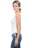 Copy of LILY SIDE DRAWING STRING TOP (IVORY)- VT2941
