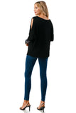MILLIE SMOKING  CUFFS TOP (BLACK / BLUE CAMO)- VT3041