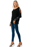MILLIE SMOKING  CUFFS TOP (BLACK / BLUE CAMO)- VT3041