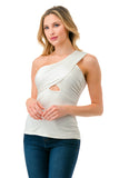 LUNA CROSS NECK TOP (IVORY)- VT3204
