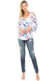 PRINTED BRENDA TOP (White Multi)- VT7365