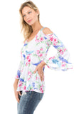 PRINTED BRENDA TOP (White Multi)- VT7365