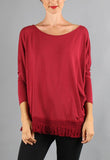 Y'ALL SOLID 3/4 SLEEVE TOP-VT9156 S