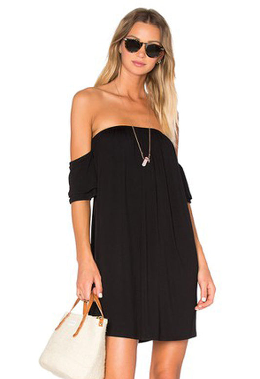 SOFIA OFF SHOULDER DRESS(BLACK)-VD1453