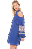 WINIFRED OPEN SHOULDER DRESS (Dark Blue)- CVD2113