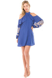 WINIFRED OPEN SHOULDER DRESS (Dark Blue)- CVD2113