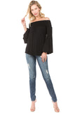LAYLA OFF SHOULDER TOP (Black)- VT2215