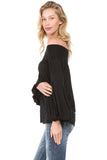 LAYLA OFF SHOULDER TOP (Black)- VT2215