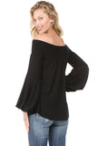 LAYLA OFF SHOULDER TOP (Black)- VT2215