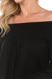 LAYLA OFF SHOULDER TOP (Black)- VT2215