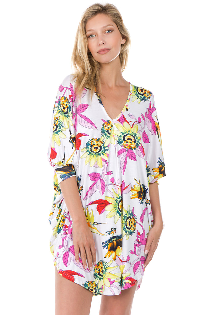 DARLA CAFTAN DRESS (White)- D7572