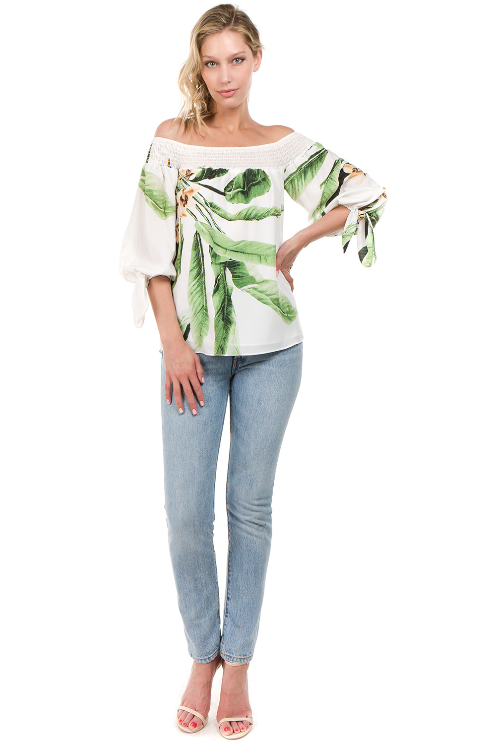 IRSIA OFF SHOULDER TOP (GREEN)-VT1071