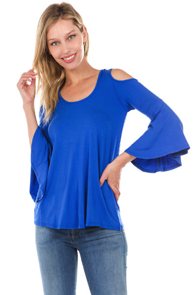Brenda Bell Sleeve Top (ROYAL BLUE)-JT7365