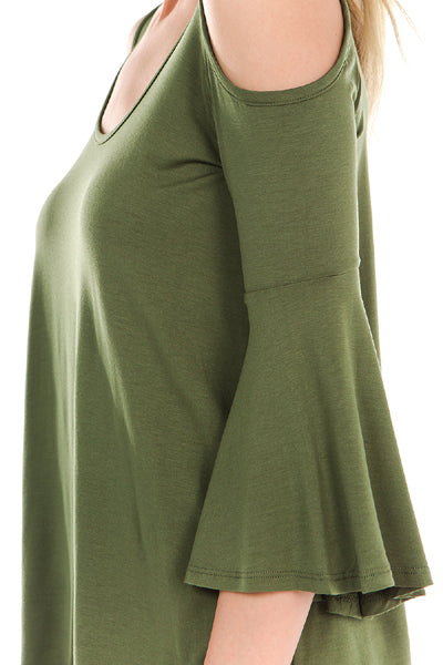Brenda Bell Sleeve Top (KHAKI)-JT7365