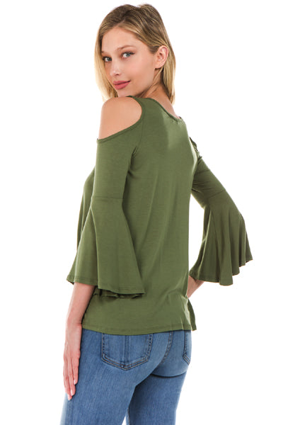 Brenda Bell Sleeve Top (KHAKI)-JT7365