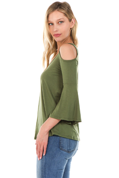 Brenda Bell Sleeve Top (KHAKI)-JT7365