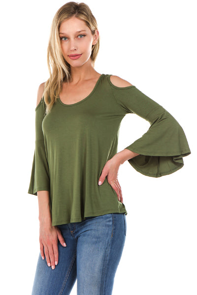 Brenda Bell Sleeve Top (KHAKI)-JT7365